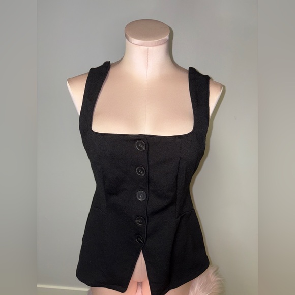 Anthropologie Maeve Fitted Button-Front Square-Neck Vest in Small - Picture 5 of 8